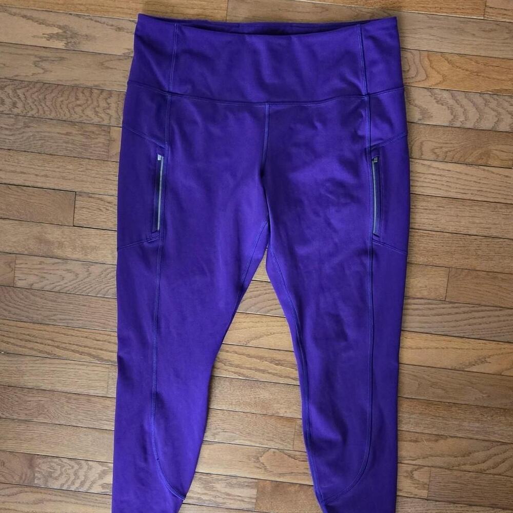 athleta cold weather Rainier tight purple 1x. fleece lined.